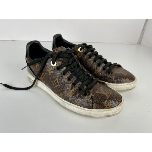 Louis Vuitton Monogram Canvas Patent Leather Front Row Sneakers - Size 37 - Picture 7 of 8